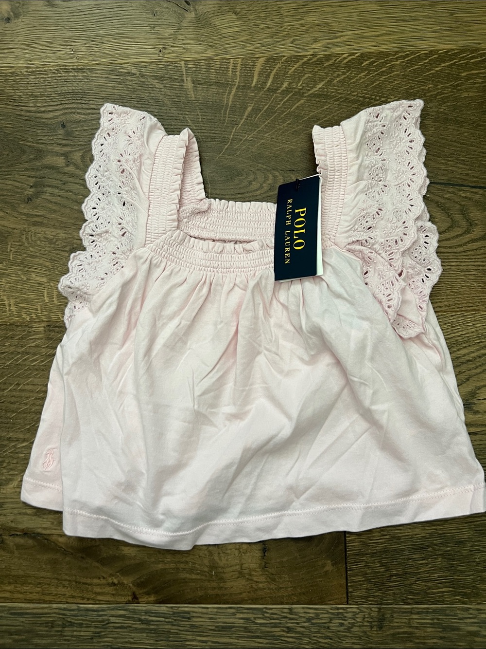 Polo by Ralph Lauren Light Pink Eyelet Tank Top